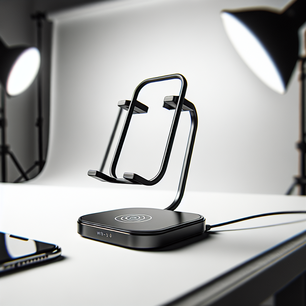 GripSafe Adjustable Phone Stand with Wireless Charger
